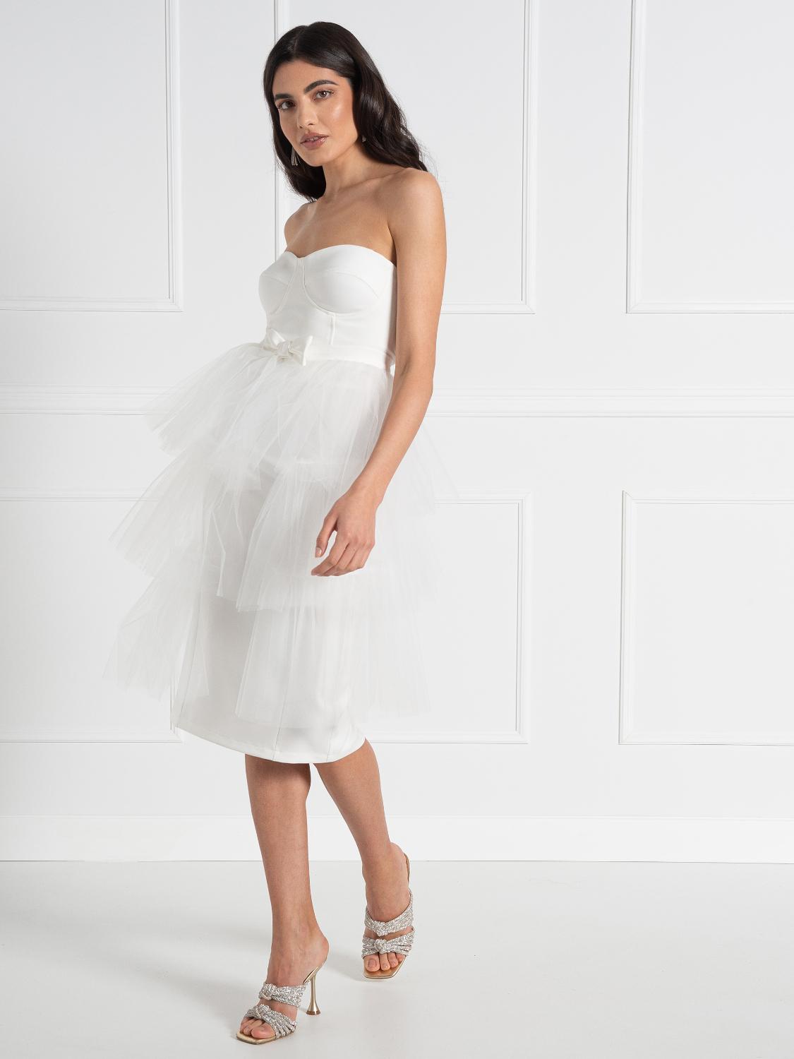Tubino midi con Gonna in Tulle Linea Sposa Rinascimento