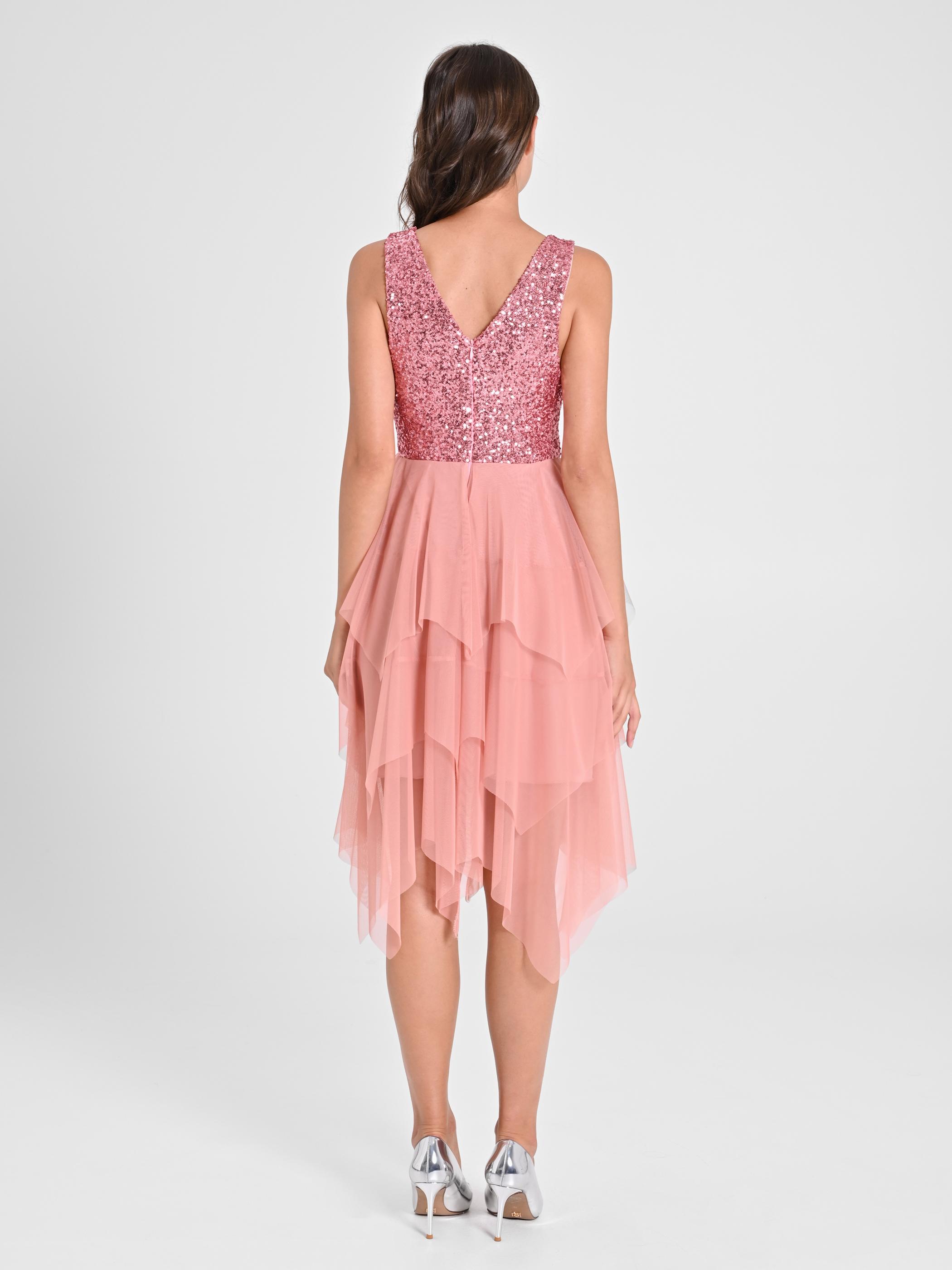 Abito in Tulle e Paillettes Rosa Rinascimento